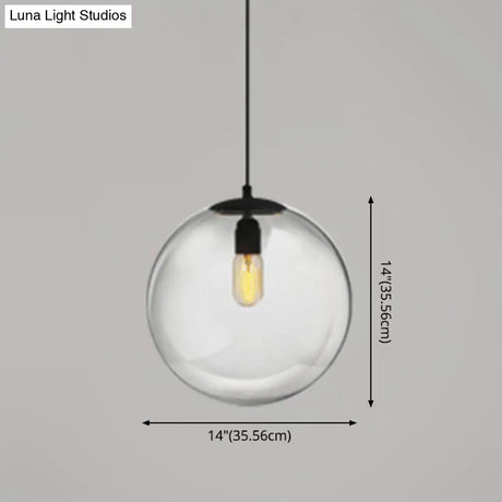 Modern Globe Pendant Light: Simple Glass Fixture For Restaurants