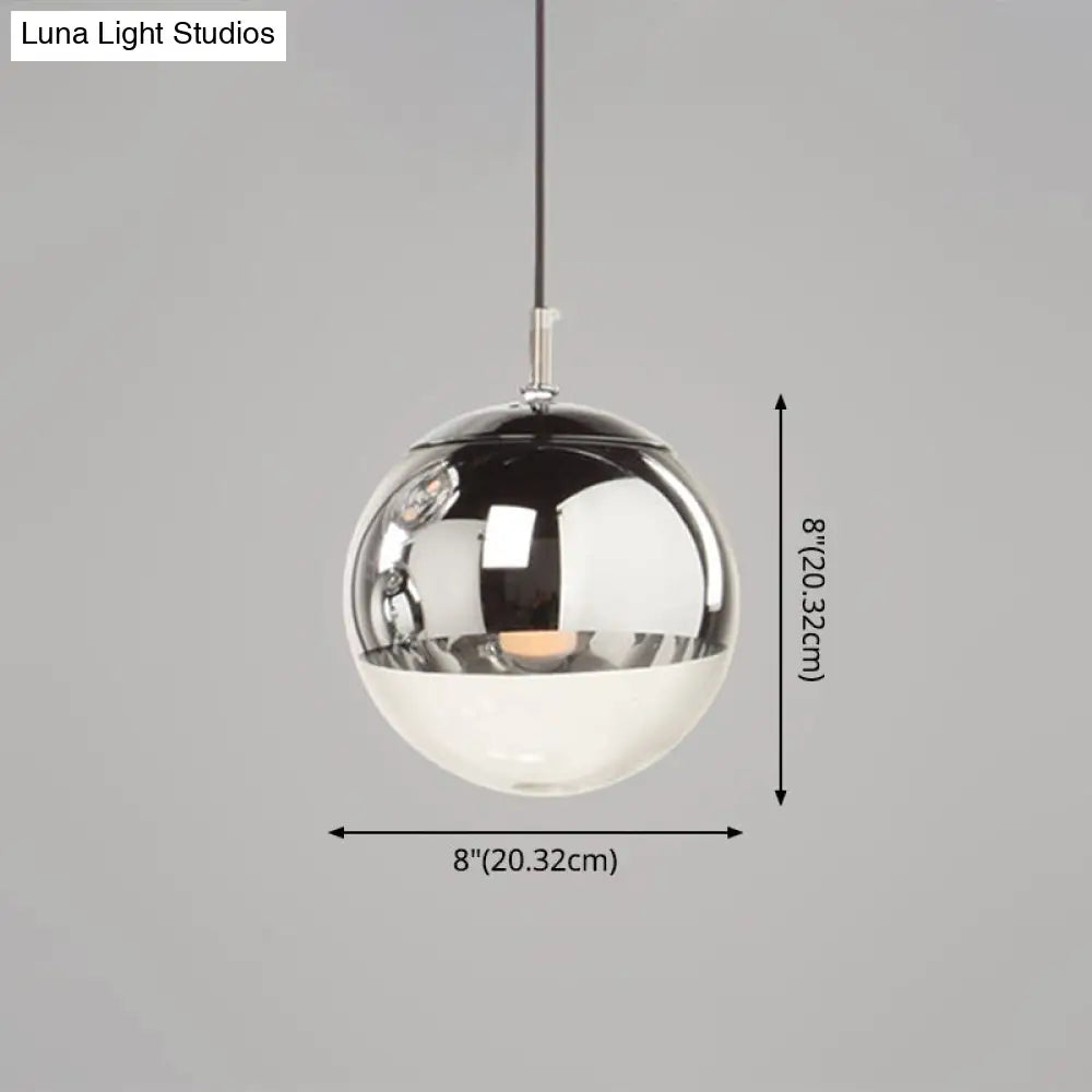 Modern Globe Pendant Light: Simple Glass Fixture For Restaurants
