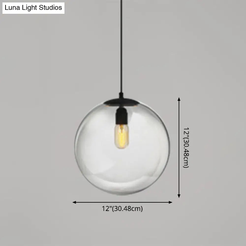 Modern Globe Pendant Light: Simple Glass Fixture For Restaurants