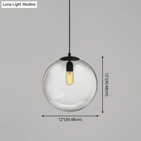 Modern Globe Pendant Light: Simple Glass Fixture For Restaurants