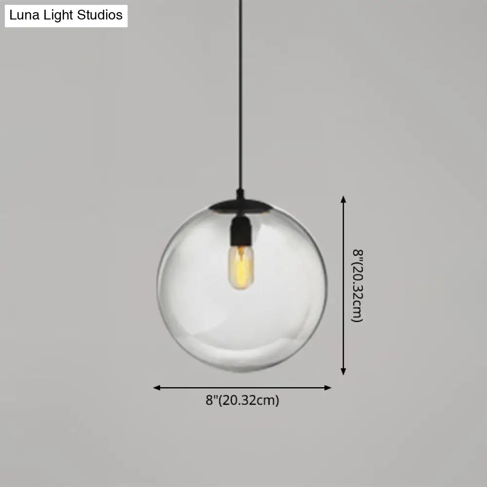 Modern Globe Pendant Light: Simple Glass Fixture For Restaurants