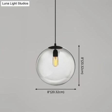 Modern Globe Pendant Light: Simple Glass Fixture For Restaurants