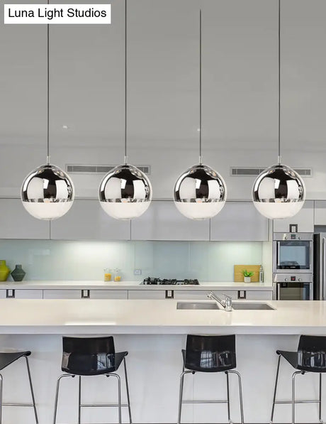 Modern Globe Pendant Light: Simple Glass Fixture For Restaurants