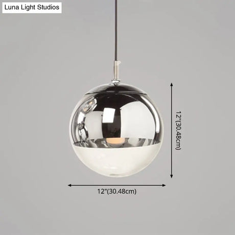 Modern Globe Pendant Light: Simple Glass Fixture For Restaurants