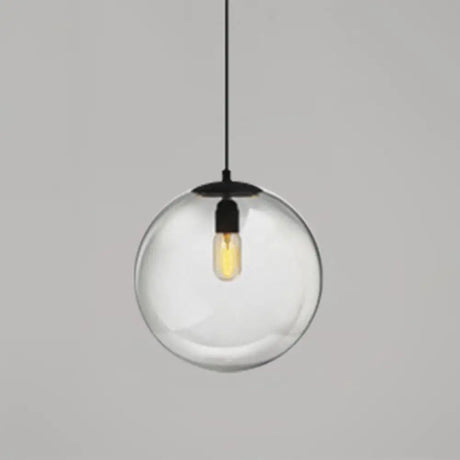 Modern Globe Pendant Light: Simple Glass Fixture For Restaurants Clear / 14