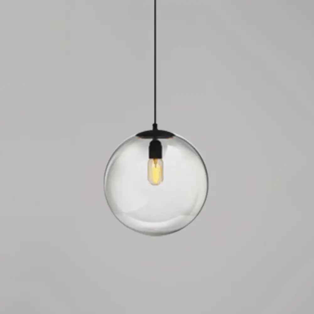 Modern Globe Pendant Light: Simple Glass Fixture For Restaurants Clear / 6