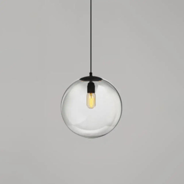 Modern Globe Pendant Light: Simple Glass Fixture For Restaurants Clear / 6