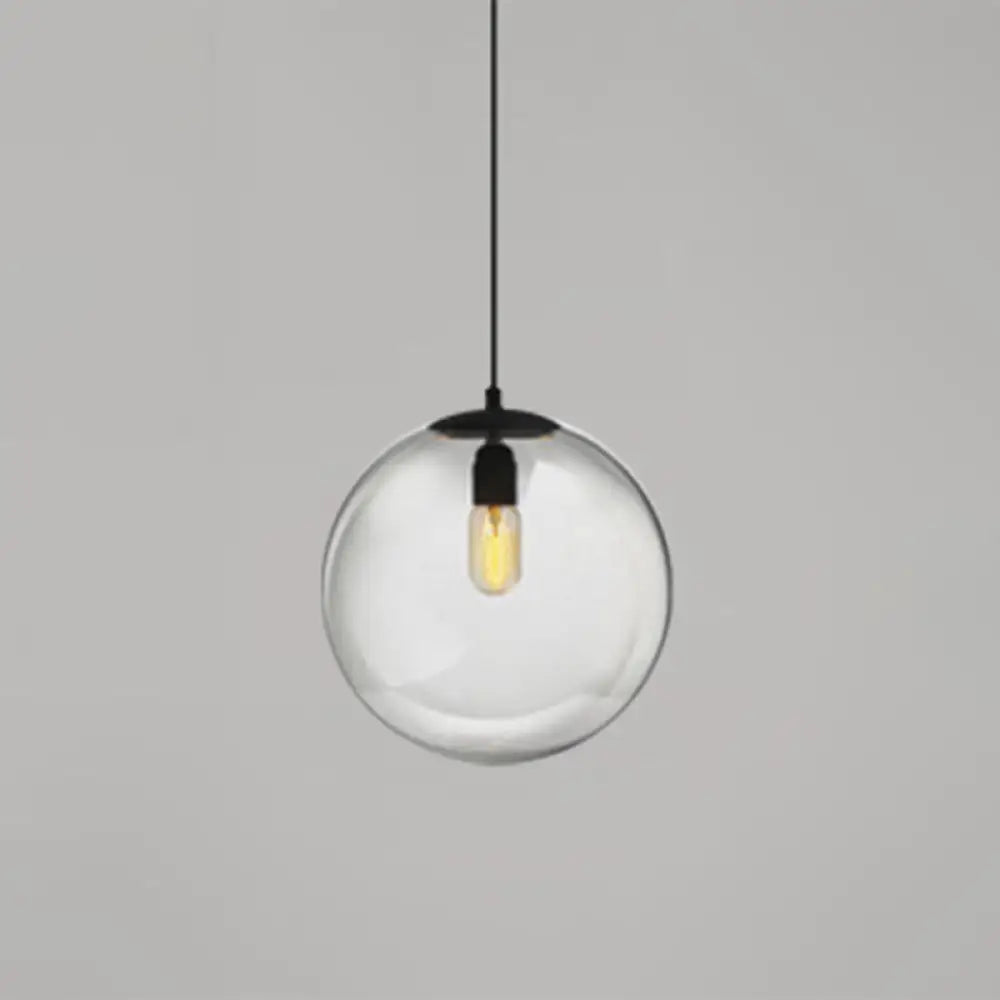 Modern Globe Pendant Light: Simple Glass Fixture For Restaurants Clear / 8