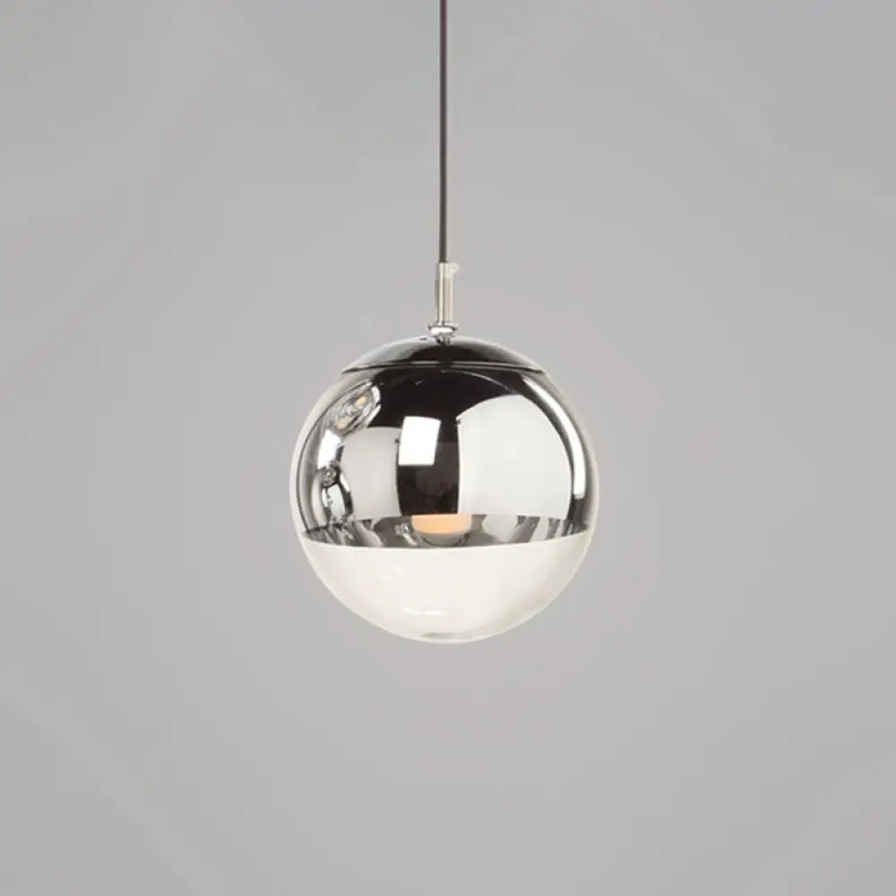 Modern Globe Pendant Light: Simple Glass Fixture For Restaurants Silver / 6