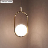 Modern Globe Pendant Light White Glass Black/Gold Hanging Ceiling Lamp For Bedroom 1 / Gold Lighting