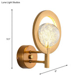 Modern Globe Wall Lamp With Clear Crystal And Led Light In Gold Finish