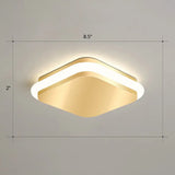 Modern Gold Acrylic Led Ceiling Mount Light - Geometric Foyer Flushmount / Remote Control Stepless
