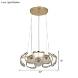 Modern Gold Acrylic Led Chandelier Light For Dining Room Ceiling