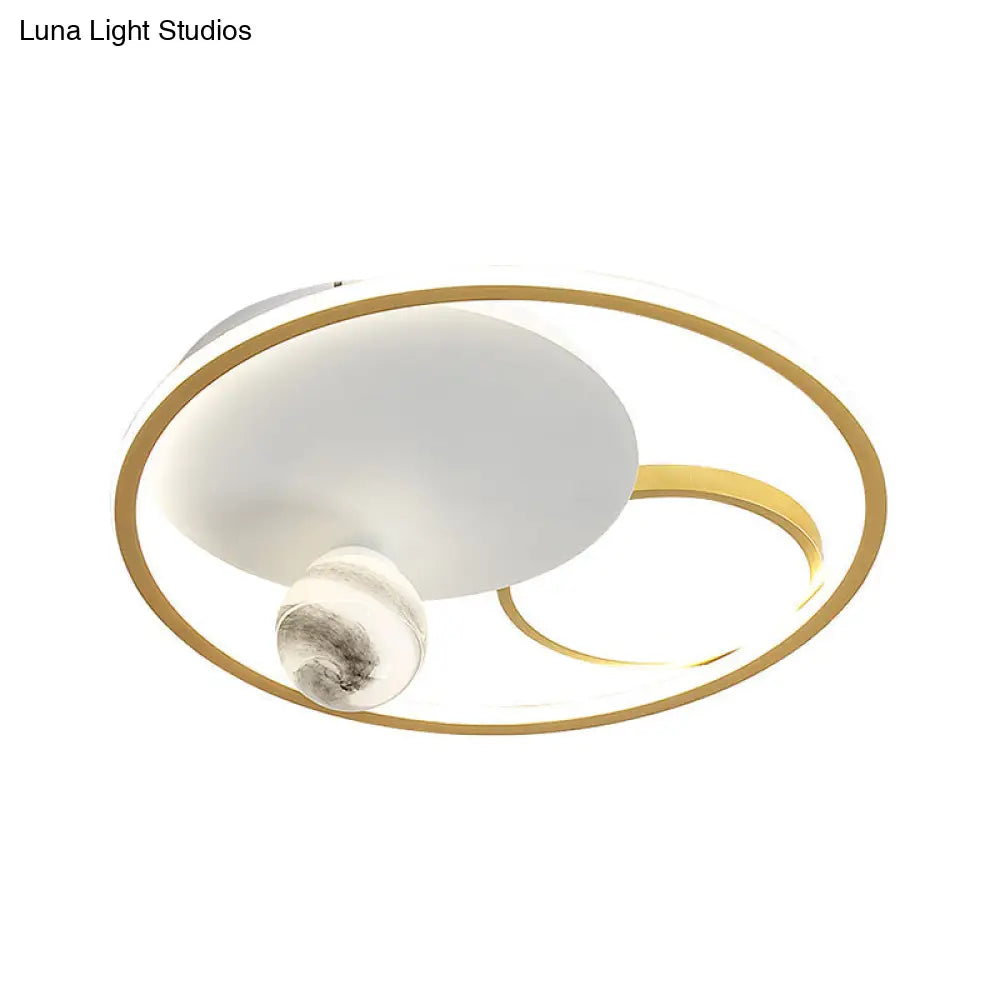 Modern Gold Acrylic Led Flush Mount Ceiling Light With Multiple Circles