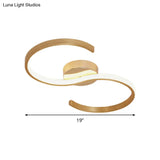 Modern Gold Acrylic Led Flush Mount Ceiling Light With Stepless Dimming & Remote Control -