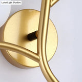 Modern Gold/Black Globe Wall Sconce With White Glass - Dining Room Light
