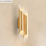 Modern Gold/Black/White Pipe Wall Light Sconce - 2/4 Lights Metal Mounted For Living Room