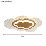 Modern Gold Ceiling Light Fixture: Cloud Bedroom Flush Mount Acrylic Led With Warm/White