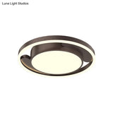 Modern Gold/Coffee Metallic Flush Mount Led Ceiling Light For Living Room 16’/19.5’ Dia