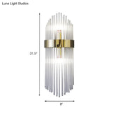 Modern Gold Crystal 2-Light Layered Wall Lamp - Stylish Sconce For Living Room