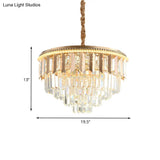 Modern Gold Crystal 5-Tier Round Chandelier - Led Ceiling Pendant Light For Dining Room