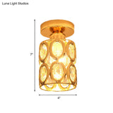 Modern Gold Crystal Flush Light For Corridors - Recessed 1 - Light Mount