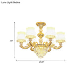 Modern Gold Crystal Glass Flower Ceiling Flush Light For Bedroom (3/6 Lights)