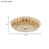 Modern Gold Crystal Led Bedroom Ceiling Flush Mount Lamp