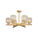 Modern Gold Crystal Pendant Chandelier Light - 3/6/10 Heads Cylindrical Design 6 /