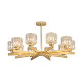 Modern Gold Crystal Pendant Chandelier Light - 3/6/10 Heads Cylindrical Design 10 /