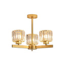 Modern Gold Crystal Pendant Chandelier Light - 3/6/10 Heads Cylindrical Design 3 /