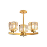 Modern Gold Crystal Pendant Chandelier Light - 3/6/10 Heads Cylindrical Design 3 /