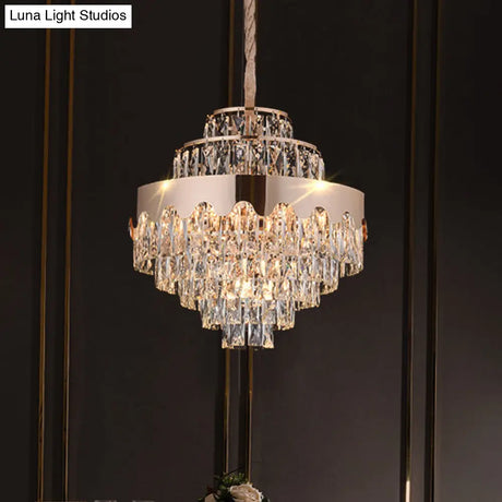 Modern Gold Crystal Tiered Chandelier - 7/12 Lights Dining Room Pendant