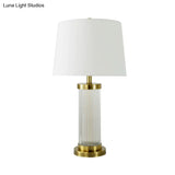 Modern Gold Desk Lamp With Fabric Shade - Flare Design 1 Bulb