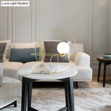 Modern Gold Desk Lamp With Glass Shade - Round Metal Base 1 Head