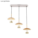 Modern Gold Dome Pendant With 3-Light Led Ceiling Fixture