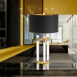 Modern Gold Drum Fabric Shade Reading Book Light For Study Tasks