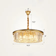 Modern Gold Finish Crystal Ceiling Chandelier For Living Room / 19.5’