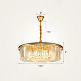 Modern Gold Finish Crystal Ceiling Chandelier For Living Room / 19.5’