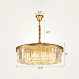 Modern Gold Finish Crystal Ceiling Chandelier For Living Room / 31.5’
