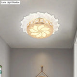 Modern Gold Finish Led Ceiling Lamp With Clear Crystal Cherry Blossom Design And Multi - Color