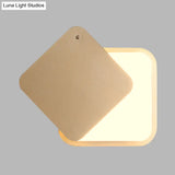 Modern Gold Finish Led Wall Sconce With Rotatable Design - Square Metallic Lighting
