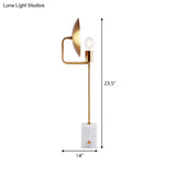 Modern Gold Flat Desk Light With Marble Base - Stylish Metal Night Table Lamp
