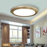 Modern Gold Flush Ceiling Light For Bedroom - Round Acrylic Shade White/Warm / White