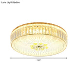 Modern Gold Flush Mount Ceiling Light Fixture - Clear Crystal Circular Design Multiple Sizes Glass