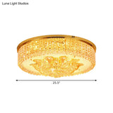 Modern Gold Flush Mount Ceiling Light With Crystal Stands