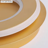 Modern Gold Flushmount Ceiling Light With Warm/White Led - Square Or Round Shape