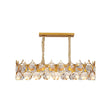 Modern Gold Geometric Chandelier Pendant Light With Crystal Beveled Detailing / Small Rectangle