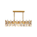 Modern Gold Geometric Chandelier Pendant Light With Crystal Beveled Detailing / Small Rectangle