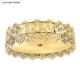 Modern Gold Geometric Crystal Flushmount Ceiling Lamp - Bedroom Lighting
